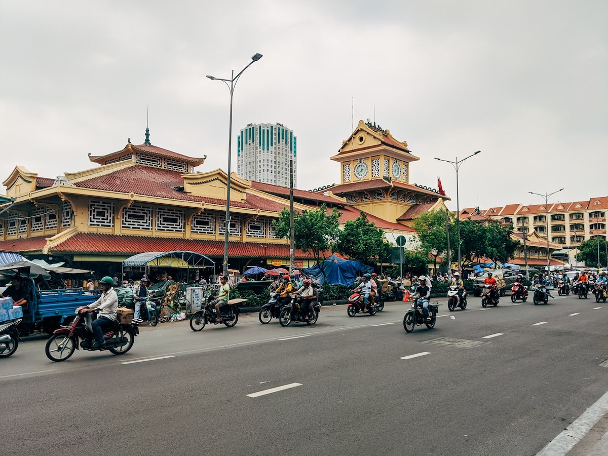 Best Vietnam Motorbike Routes: 5 Suggested Itineraries • Ho Chi Minh City Motorcycles in Ho Chi Minh City during the day, Vietnam.