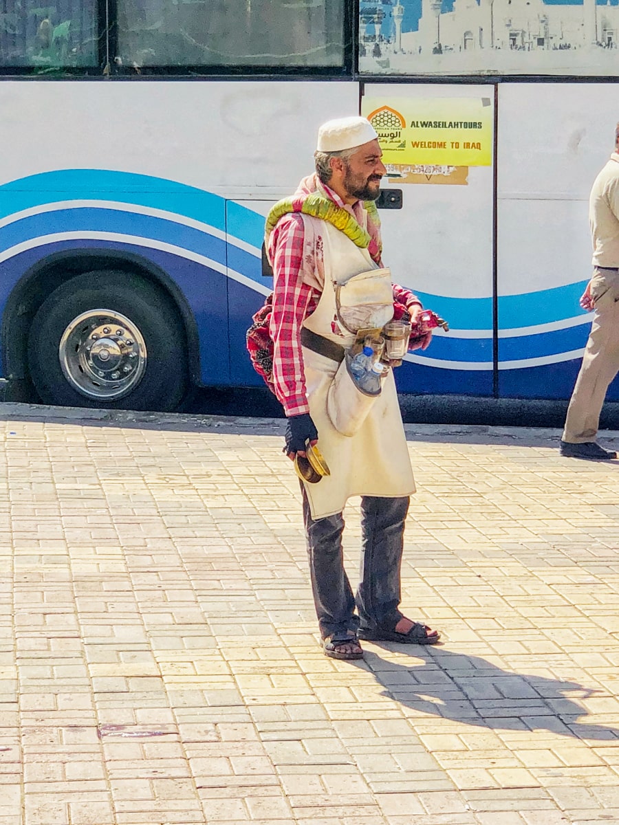 A local salesman in Al Tahrir Square, Baghdad