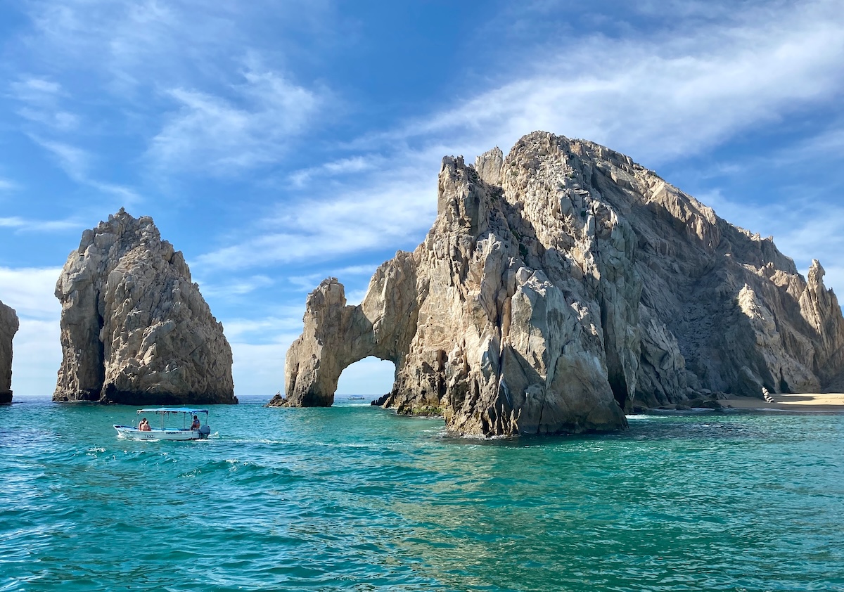 White rugged cliff formations in the sea