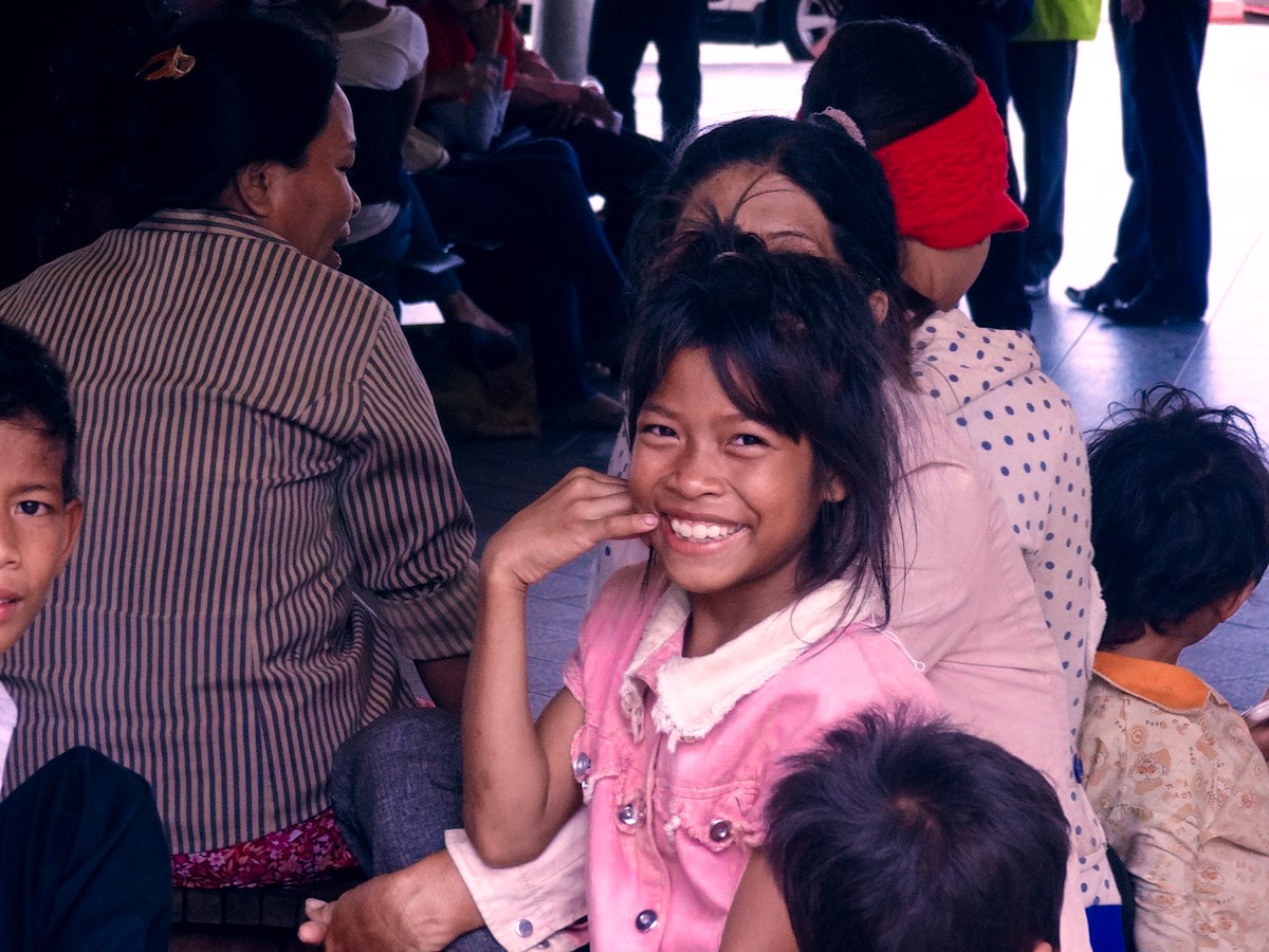 A young girl smiles in Phnom Penh, Cambodia. 