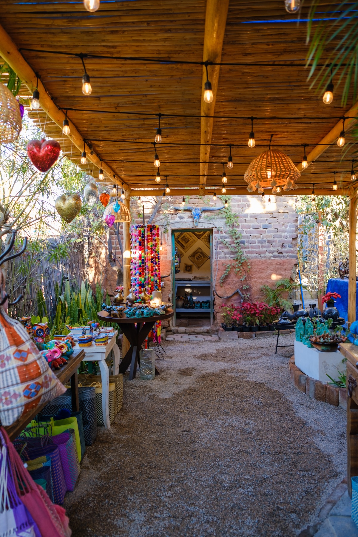 Inside a colourful artsy shop in San Jose del Cabo